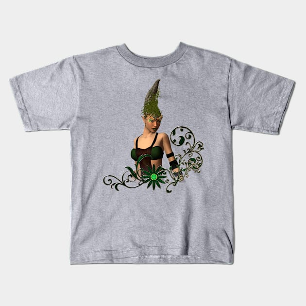 Wonderful fairy with floral elements Kids T-Shirt by Nicky2342